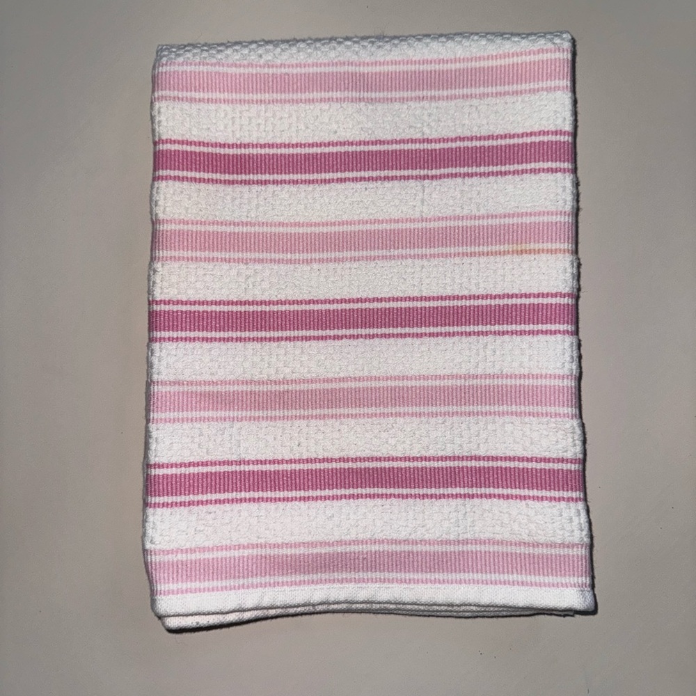 Pink and White Striped Williams Sonoma Textures Kitchen Towel